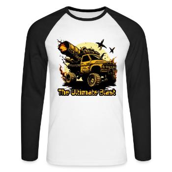 the ultimate Blast Monster Truck - Unisex Long Sleeve Baseball T-Shirt - white/black - Front - Nik (191cm)