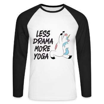 Meditation, Zen Yoga and Pilates - Unisex Long Sleeve Baseball T-Shirt - white/black - Front - Nik (191cm)