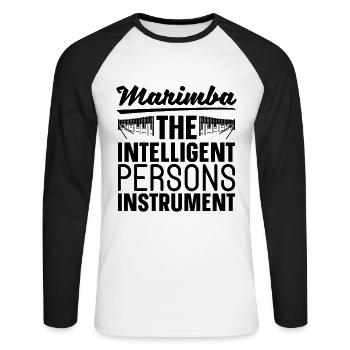 Marimba Les personnes intelligentes aime les percussions - T-shirt baseball manches longues Homme - blanc/noir - Devant - Nik (191cm)