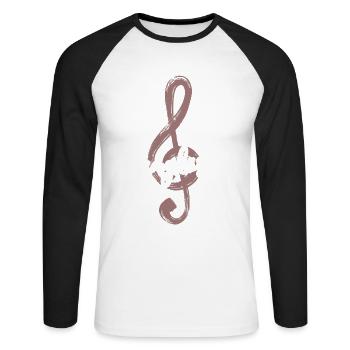 Klangkörper - Musik - Chor - Orchester - Dirigent - Unisex Baseballshirt langarm - Weiß/Schwarz - Vorne - Nik (191cm)