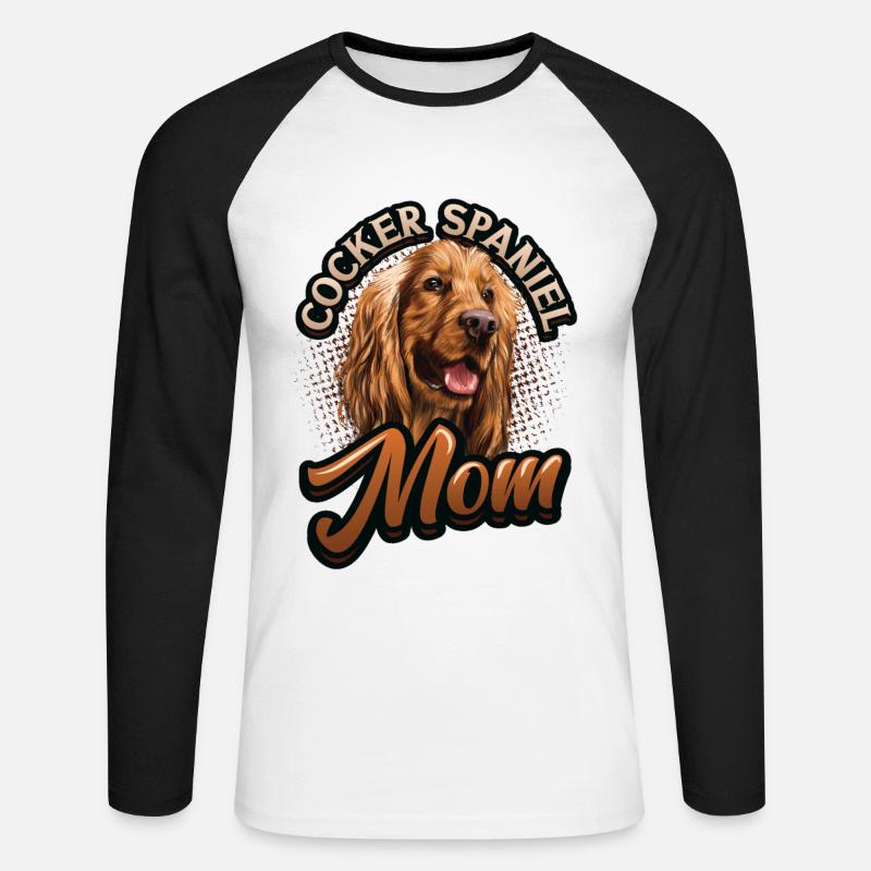 Cocker Spaniel Mom - Unisex Baseballshirt langarm - Weiß/Schwarz