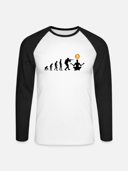 Bitcoin evolution - Unisex Baseballshirt langarm - Weiß/Schwarz
