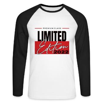 Édition limitée 2022 - T-shirt baseball manches longues Homme - blanc/noir - Devant - Nik (191cm)