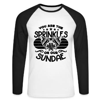 You Are The Sprinkles Retro Frozen Ice Cream Lover - Unisex Long Sleeve Baseball T-Shirt - white/black - Front - Nik (191cm)