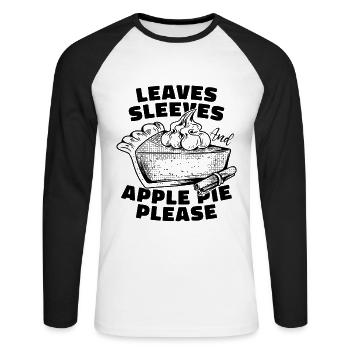 Leaves Sleeves And Apple Pastries Apple Pie Lover - Unisex Long Sleeve Baseball T-Shirt - white/black - Front - Nik (191cm)