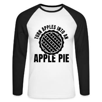 Turn Apples Into Baking Pastries Apple Pie Lover - Unisex Long Sleeve Baseball T-Shirt - white/black - Front - Nik (191cm)