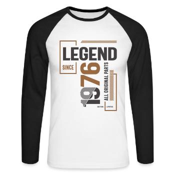 Legend Since 1976 47 birthday - Unisex Long Sleeve Baseball T-Shirt - white/black - Front - Nik (191cm)