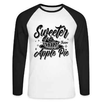 Sweeter Than Apple Pie Cooking Apple Pie Lover - Unisex Long Sleeve Baseball T-Shirt - white/black - Front - Nik (191cm)