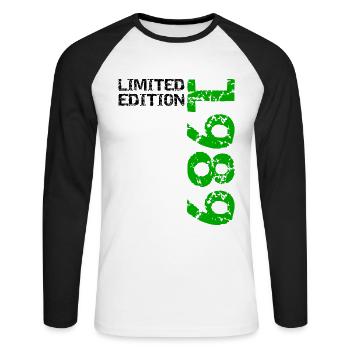 1989 Limited Edition Birthday Gift Wife Husband - Unisex Long Sleeve Baseball T-Shirt - white/black - Front - Nik (191cm)