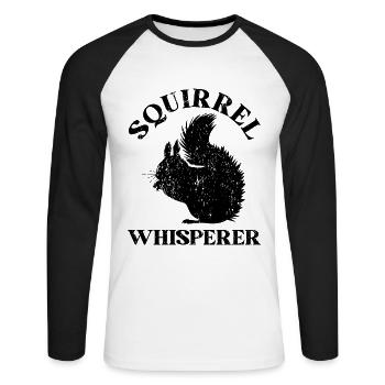 Squirrel Whisperer Squirrel Lover Funny Squirrel - Unisex Long Sleeve Baseball T-Shirt - white/black - Front - Nik (191cm)