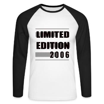 Édition limitée 2006 - T-shirt baseball manches longues Homme - blanc/noir - Devant - Nik (191cm)