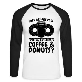 Sure Abs sont cool Doughnut Coffee & Donuts Lover Lover - T-shirt baseball manches longues Homme - blanc/noir - Devant - Nik (191cm)