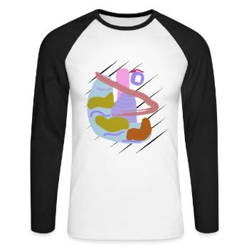 Brush vector abstract design with nose - Unisex Long Sleeve Baseball T-Shirt - white/black - Front - Nik (191cm)