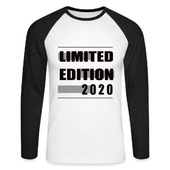 Limited Edition 2020 - Unisex Baseballshirt langarm - Weiß/Schwarz - Vorne - Nik (191cm)