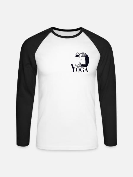 Yoga Logo Emblem Ashtanga Hatha Asanas Kundalini - Unisex Long Sleeve Baseball T-Shirt - white/black