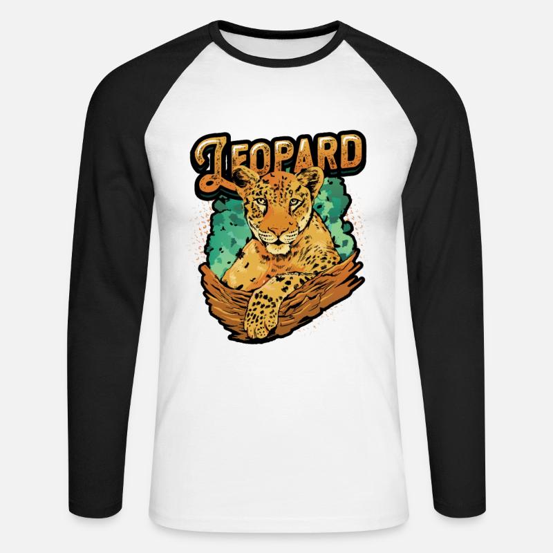 Leopard Lover Leopard Print - Unisex Baseballshirt langarm - Weiß/Schwarz