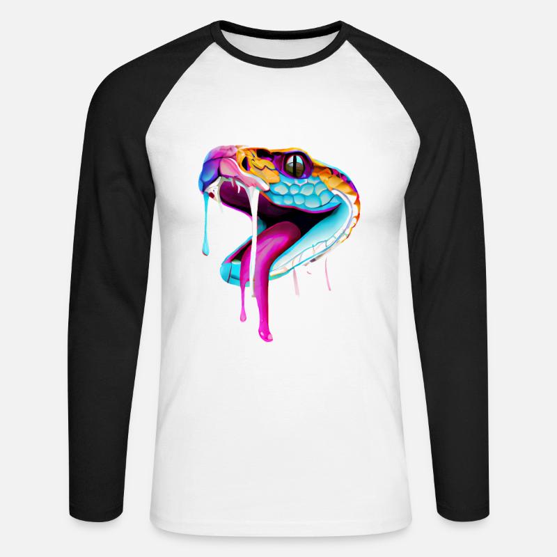 Gradients in the queue - Unisex Long Sleeve Baseball T-Shirt - white/black