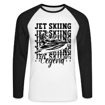 Jet Skiing Legend Motor Boat Watercraft Jet Skier - Unisex Long Sleeve Baseball T-Shirt - white/black - Front - Nik (191cm)