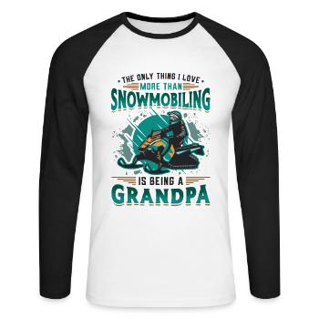 Snowmobiling, Grandpa, Snowmobile - Unisex Long Sleeve Baseball T-Shirt - white/black - Front - Nik (191cm)