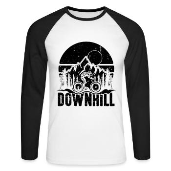 Descente Cycliste Vélo de course VTT - T-shirt baseball manches longues Homme - blanc/noir - Devant - Nik (191cm)