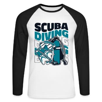 Scuba Diving Goggles Diving Mask Scuba - Unisex Long Sleeve Baseball T-Shirt - white/black - Front - Nik (191cm)