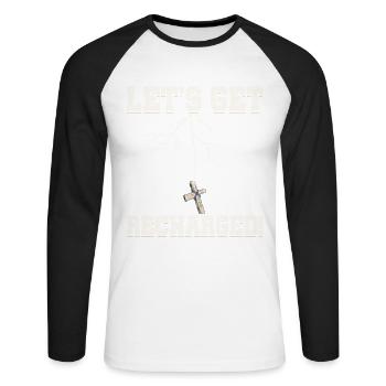 Let's Recharge Christian Holiness - Unisex Long Sleeve Baseball T-Shirt - white/black - Front - Nik (191cm)