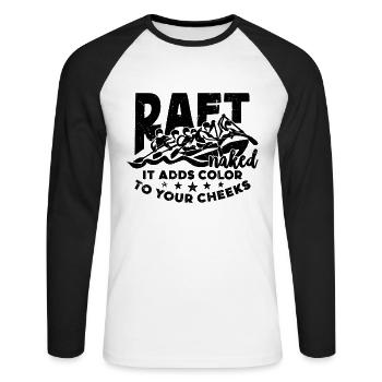Radeau nu Il ajoute de la couleur Canoë Rafting Lover Lover - T-shirt baseball manches longues Homme - blanc/noir - Devant - Nik (191cm)