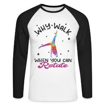 Cool Gymnastics Gymnasts Carrwheel - Unisex Long Sleeve Baseball T-Shirt - white/black - Front - Nik (191cm)