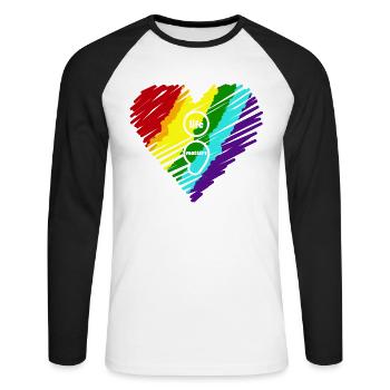 Life Matters Don't Let Your Story End Stress - Unisex Long Sleeve Baseball T-Shirt - white/black - Front - Nik (191cm)