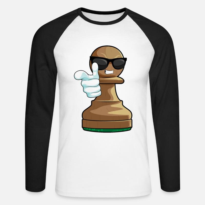 Schachfigur Bauer Schach - Unisex Baseballshirt langarm - Weiß/Schwarz