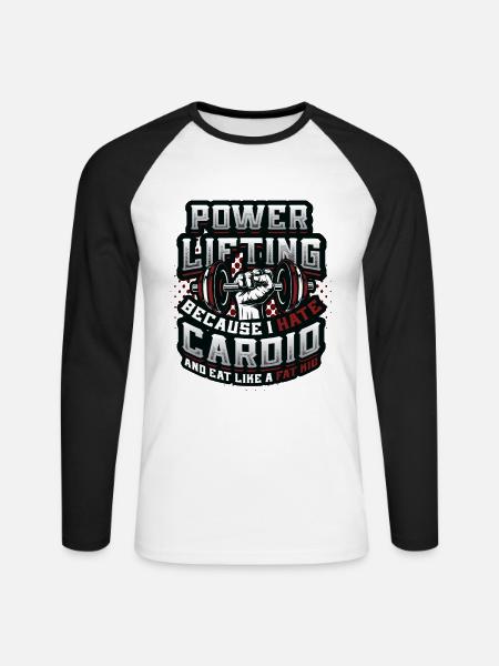 Funny Power Lifting Gewichtheben - Unisex Baseballshirt langarm - Weiß/Schwarz