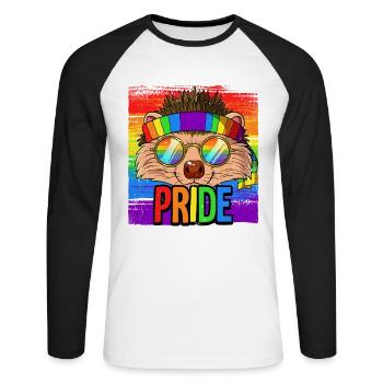 Pride LGBTQ Christopher Street Day Costume Pride - Unisex Long Sleeve Baseball T-Shirt - white/black - Front - Nik (191cm)