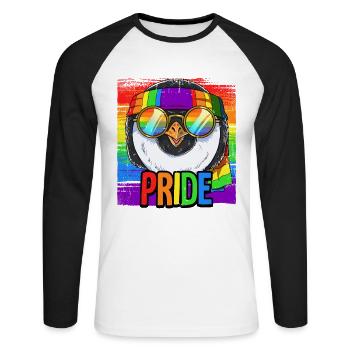 Pride LGBTQ Christopher Street Day Costume Pride - Unisex Long Sleeve Baseball T-Shirt - white/black - Front - Nik (191cm)