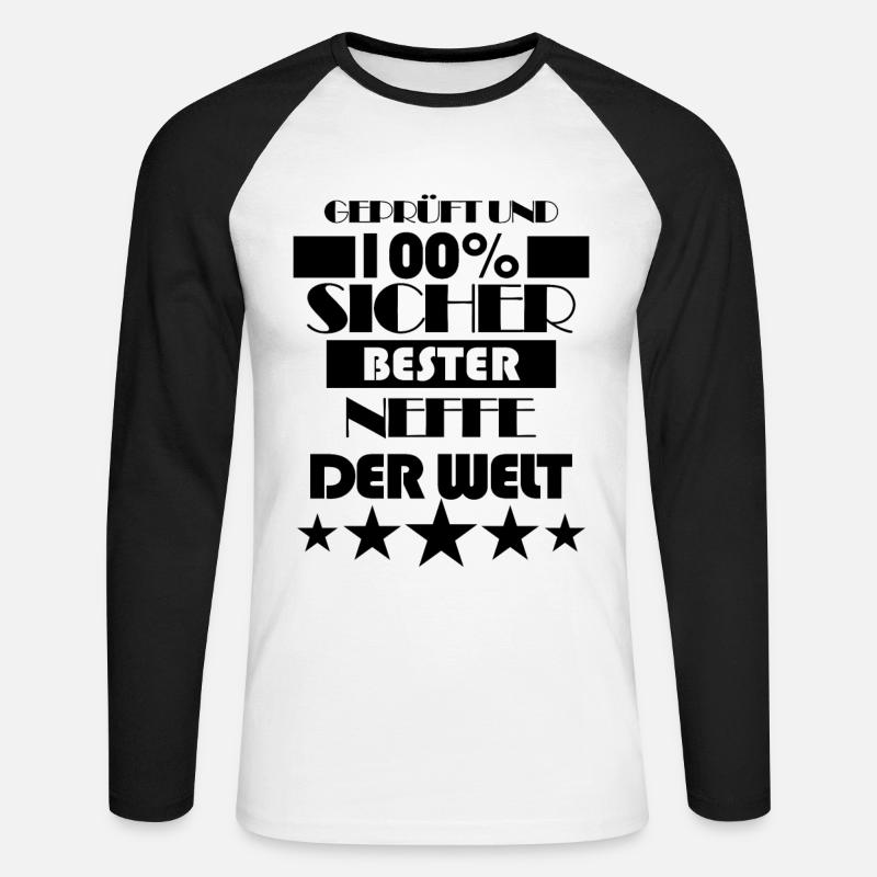 Neffe SpruchGeschenk - Unisex Baseballshirt langarm - Weiß/Schwarz