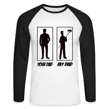 Ton papa Mon papa Design d’intérieur Papa - T-shirt baseball manches longues Homme - blanc/noir - Devant - Nik (191cm)