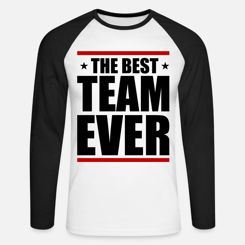 Beste Team Ever - Unisex Baseballshirt langarm - Weiß/Schwarz