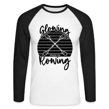 Brillant quand je rame rameur de sports nautiques rétro rameur - T-shirt baseball manches longues Homme - blanc/noir - Devant - Nik (191cm)