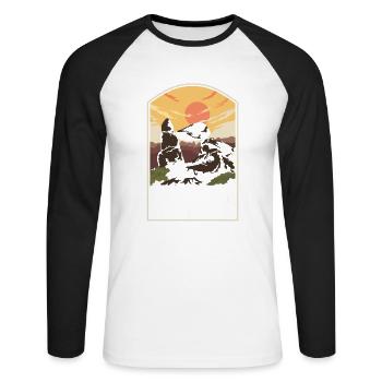 Big Bend National Park Texas American - Unisex Long Sleeve Baseball T-Shirt - white/black - Front - Nik (191cm)