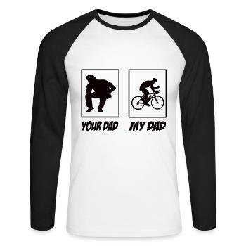 Gravel Bike - Unisex Long Sleeve Baseball T-Shirt - white/black - Front - Nik (191cm)