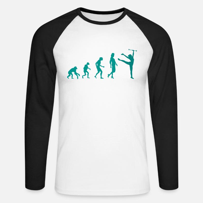 Gymnastik Evolution Tanz Turnen - Unisex Baseballshirt langarm - Weiß/Schwarz