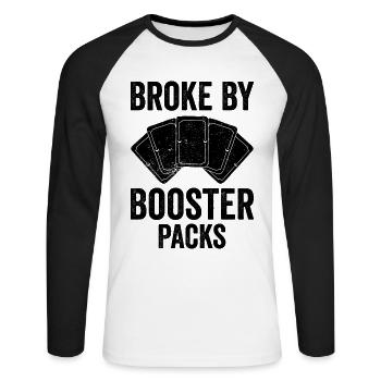 Lustiges Sammelkartenspiel TCG - Unisex Baseballshirt langarm - Weiß/Schwarz - Vorne - Nik (191cm)