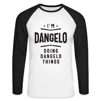 Je suis Dangelo en train de faire des choses Dangelo - T-shirt baseball manches longues Homme - blanc/noir - Devant - Nik (191cm)