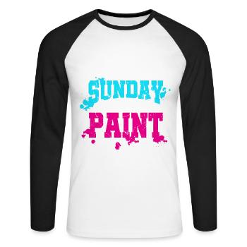 On Sunday we wear color Weekend Team Sports - Unisex Long Sleeve Baseball T-Shirt - white/black - Front - Nik (191cm)