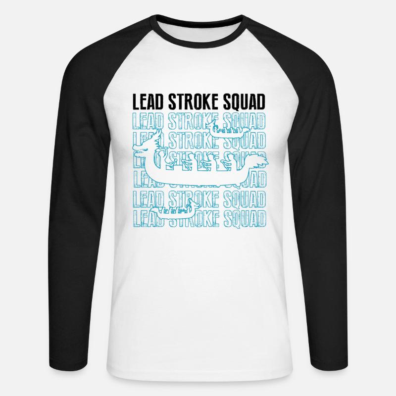 Drachenboot und Drachenboot Crew - Unisex Baseballshirt langarm - Weiß/Schwarz