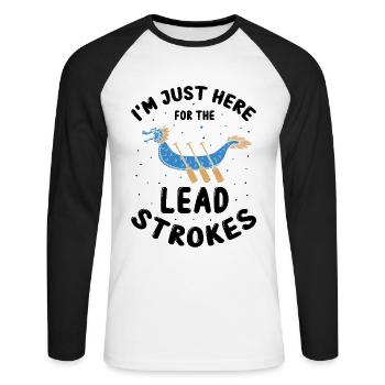 Dragon boating theme for dragon boat paddling - Unisex Long Sleeve Baseball T-Shirt - white/black - Front - Nik (191cm)