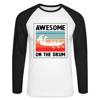 Dragon Boat Racing Theme for Dragon Boating - Unisex Long Sleeve Baseball T-Shirt - white/black - Front - Nik (191cm)