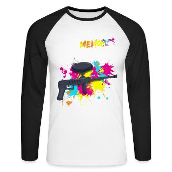 You sleep, you beat paintballer team sports - Unisex Long Sleeve Baseball T-Shirt - white/black - Front - Nik (191cm)
