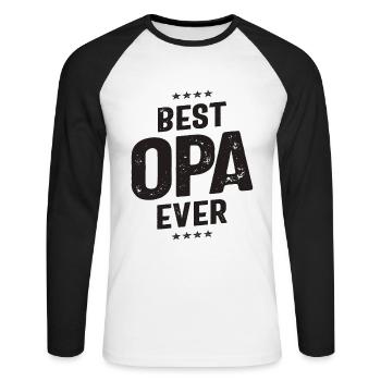Show Your Love for Grandpa with Best Opa Ever - Unisex Long Sleeve Baseball T-Shirt - white/black - Front - Nik (191cm)