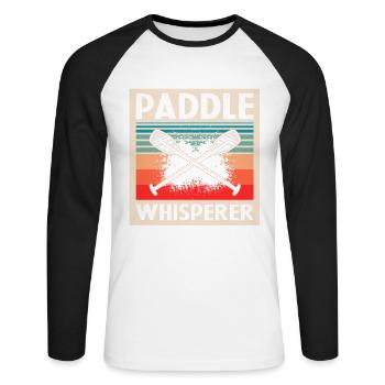Dragon Boat Crew and Dragon Boat Riding - Unisex Long Sleeve Baseball T-Shirt - white/black - Front - Nik (191cm)