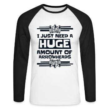 Need Huge Amount Of Arrowheads Hunting Tips - Unisex Long Sleeve Baseball T-Shirt - white/black - Front - Nik (191cm)